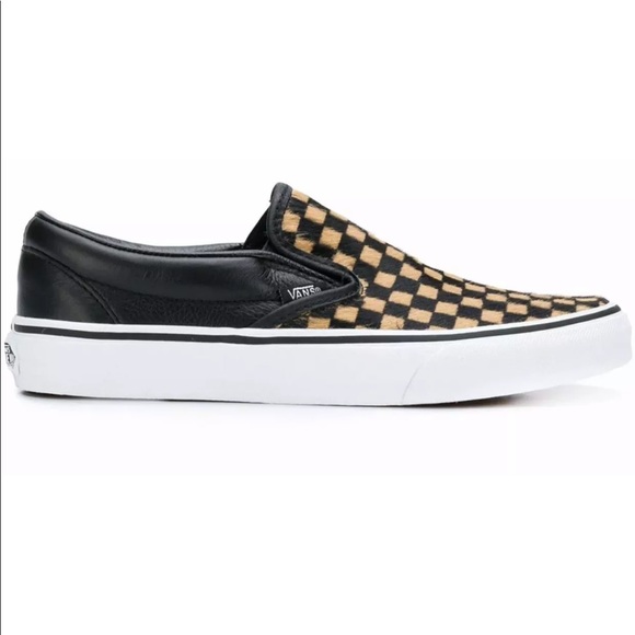 calf hair checkered vans